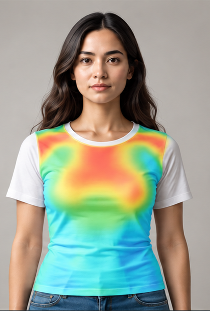 Fitmap showing garment fit zones